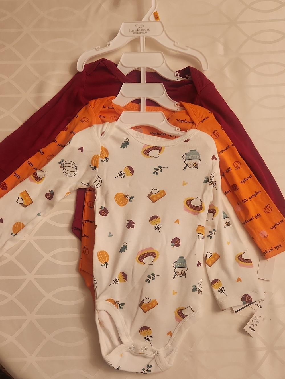 3 PC SET! Koalababy 100% Cotton Long-Sleeve Baby Onesie. One-Piece Bodysuit Set